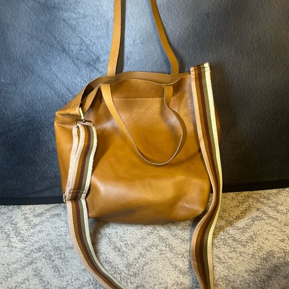 Madewell Brown Leather Transport Tote w/ removable strap - Picture 5 of 5